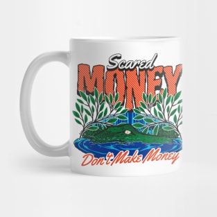 Vintage Scared Money Don't Make Money // Florida Swamp Blue & Orange Alligator Mug